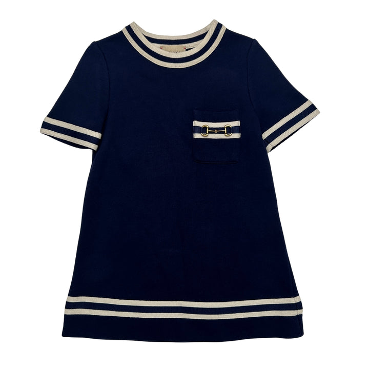 GUCCI HORSEBIT POCKET DRESS – NAVY – 4 YEARS