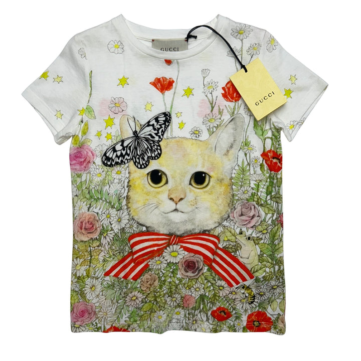 GUCCI CAT PRINT T-SHIRT – WHITE – 8 YEARS
