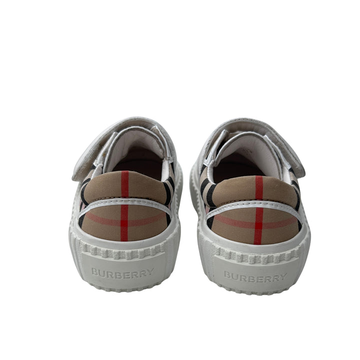 BURBERRY VINTAGE CHECK VELCRO TRAINERS – ARCHIVE BEIGE – SIZE 24