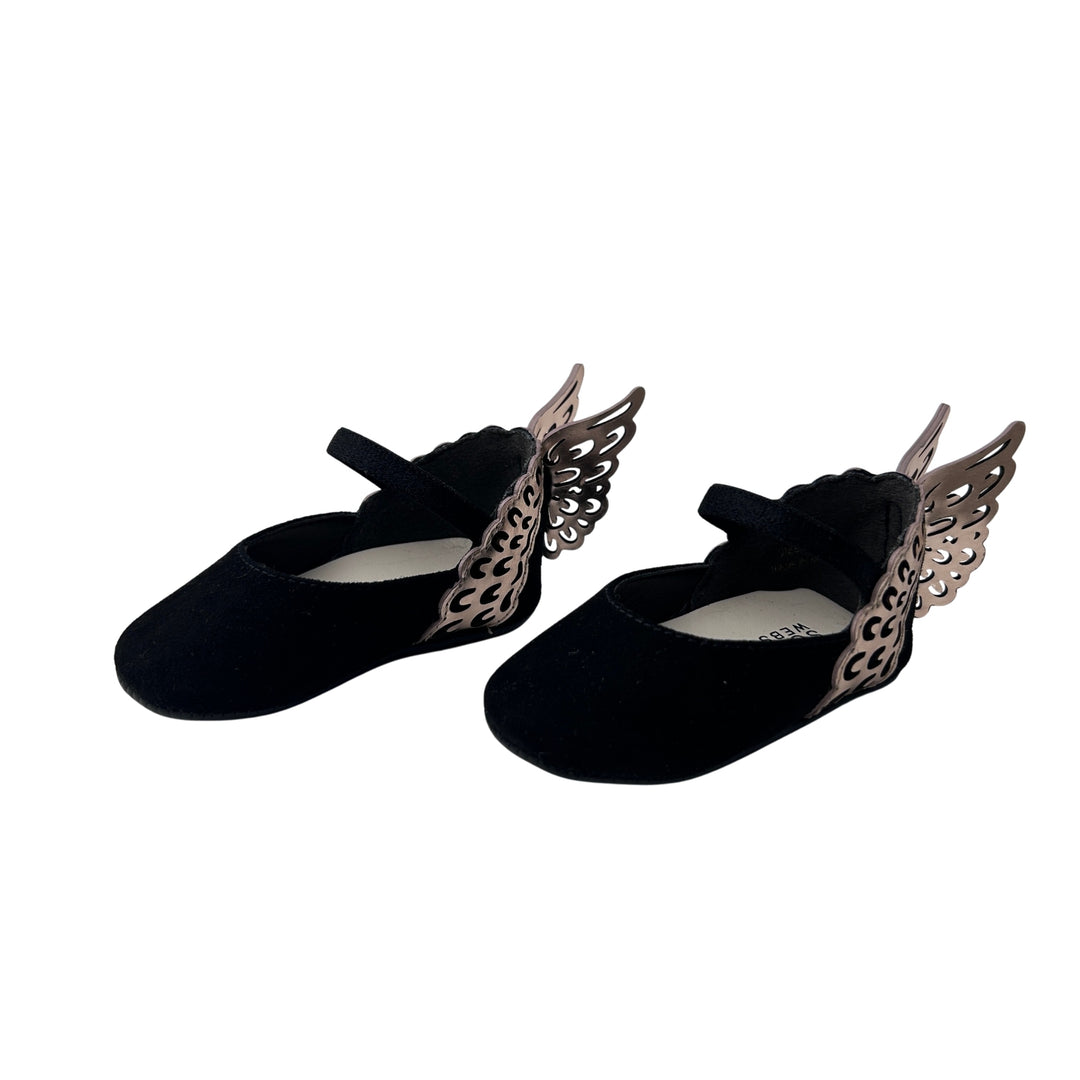 SOPHIA WEBSTER EVANGELINE BABY SHOES – BLACK/ROSE GOLD – SIZE 16/17