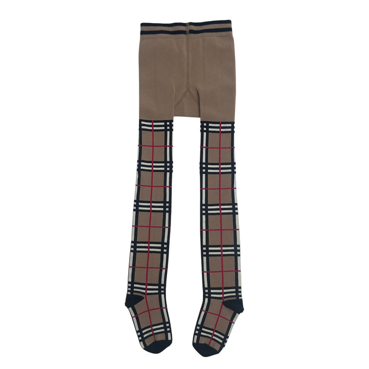 BURBERRY CHECK TIGHTS – ARCHIVE BEIGE – 7–8 YEARS