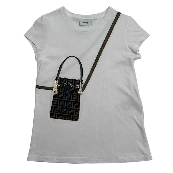 FENDI FF BAG PRINT T-SHIRT – WHITE – 8 YEARS