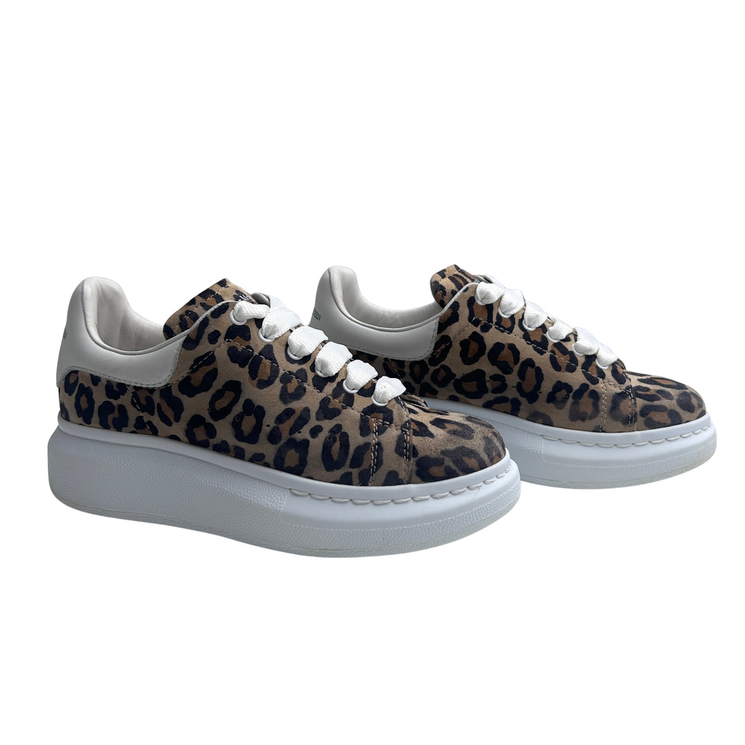 ALEXANDER MCQUEEN SUEDE OVERSIZED TRAINERS – LEOPARD PRINT – SIZE 31