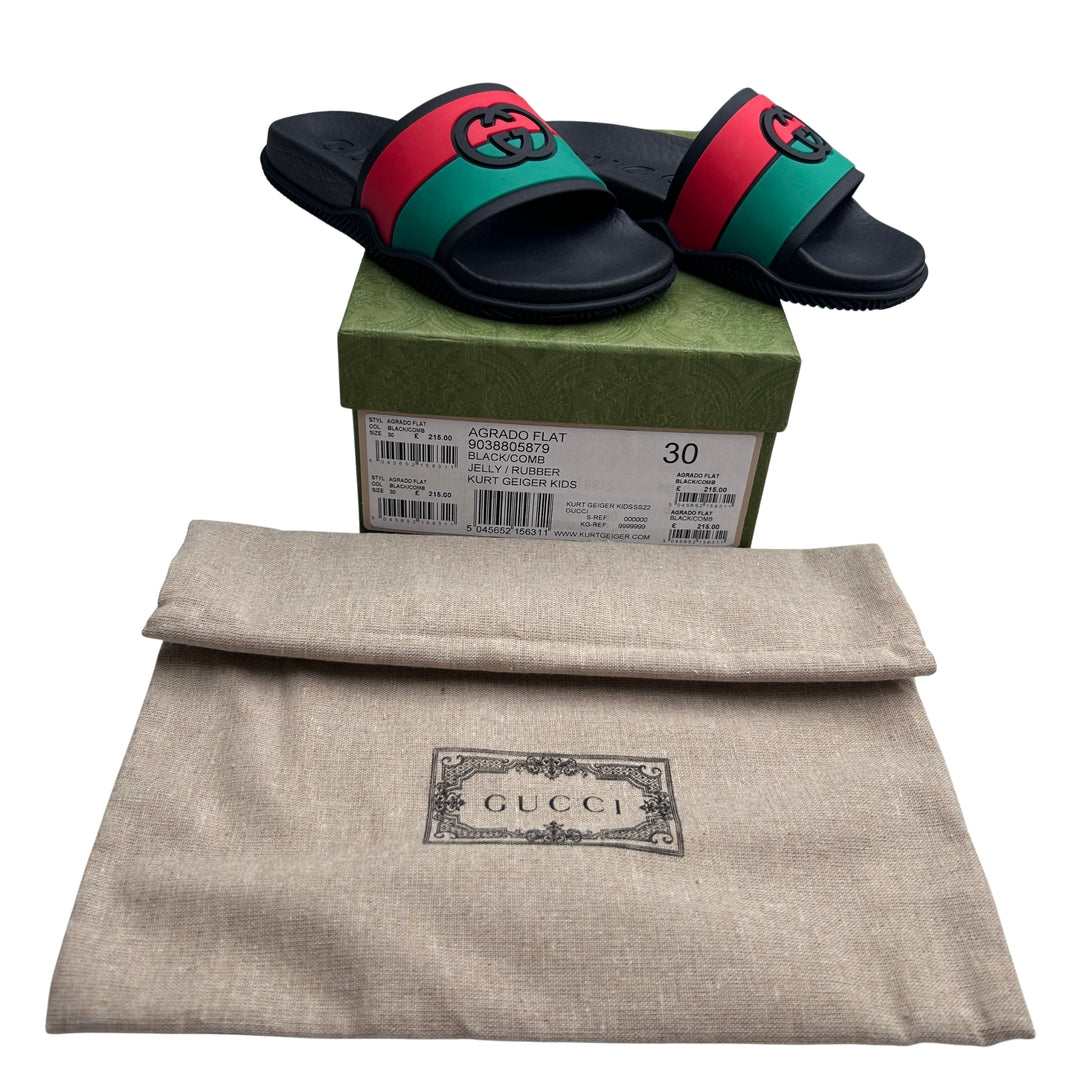 GUCCI GG WEB SLIDES – BLACK – SIZE 30