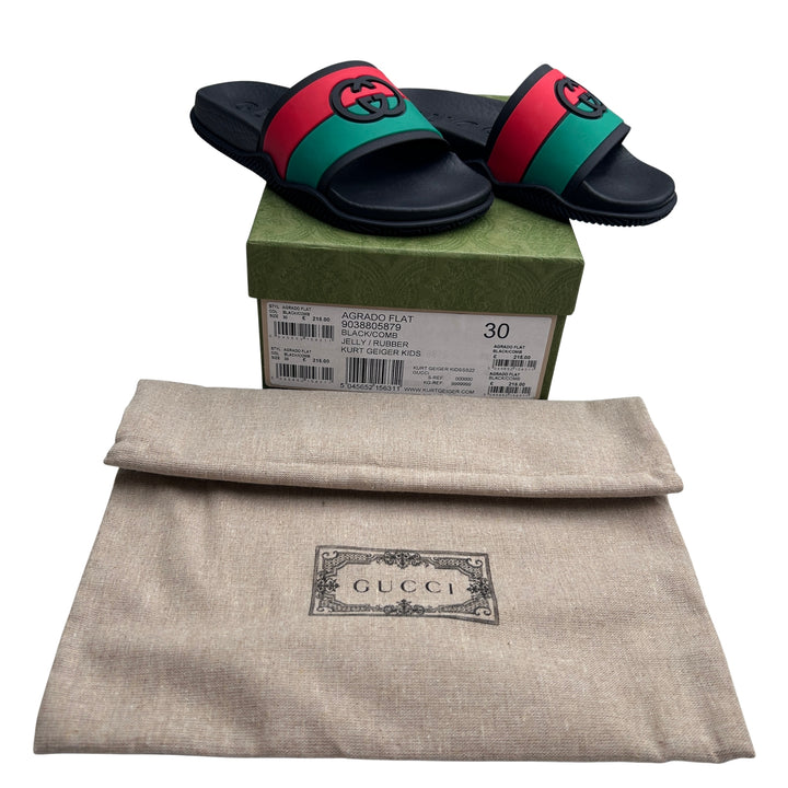 GUCCI GG WEB SLIDES – BLACK – SIZE 30