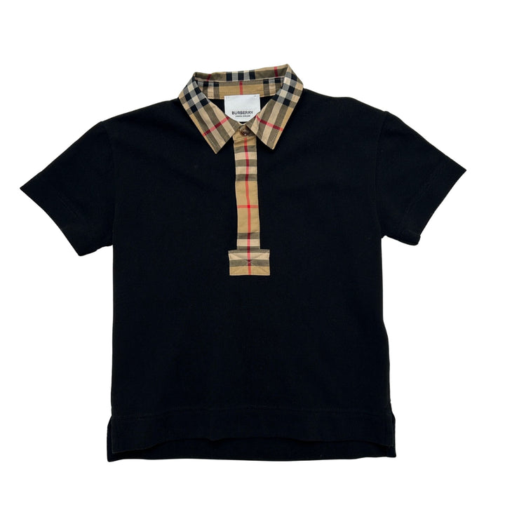 BURBERRY CHECK TRIM POLO SHIRT – BLACK – 3 YEARS