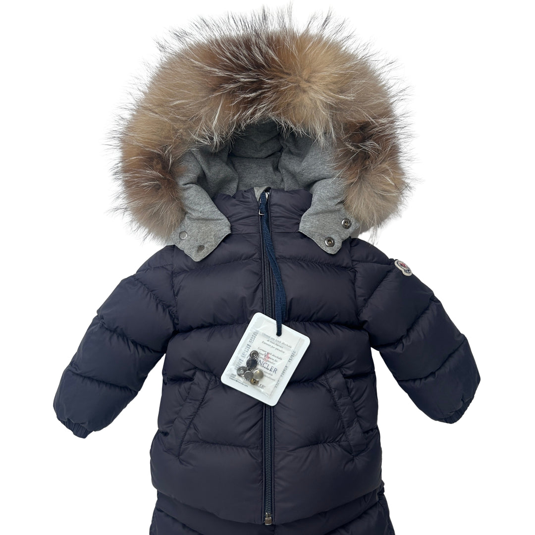 MONCLER MAUGER DOWN JACKET &amp; TROUSERS SET – NAVY – 18–24 MONTHS