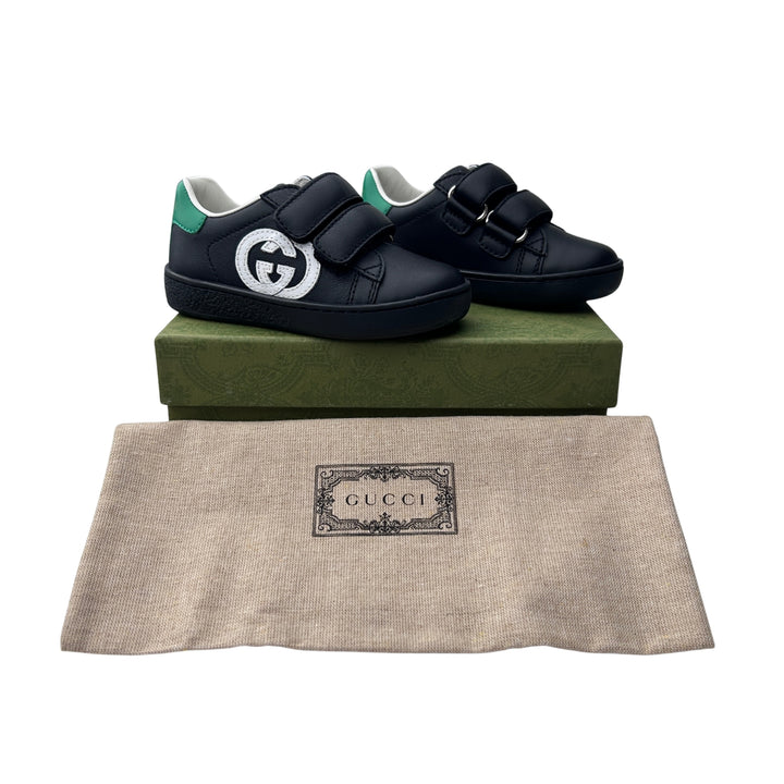 GUCCI LOGO TRAINERS – BLACK – SIZE 21