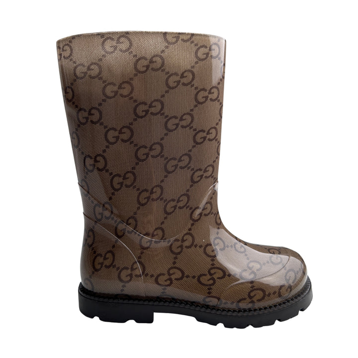 GUCCI GG MONOGRAM RAIN BOOTS – EBONY – SIZE 23