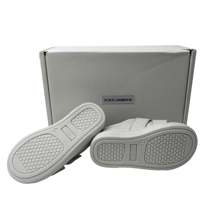 DOLCE &amp; GABBANA DG LOGO STRAP TRAINERS – WHITE – SIZE 21