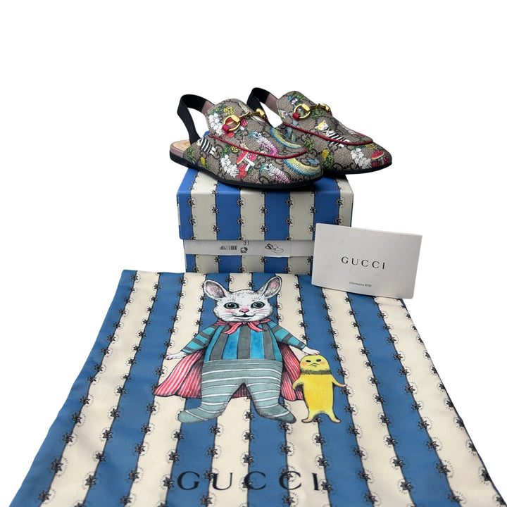 GUCCI GG SUPREME TIAN SLINGBACK LOAFERS – MULTI – SIZE 31
