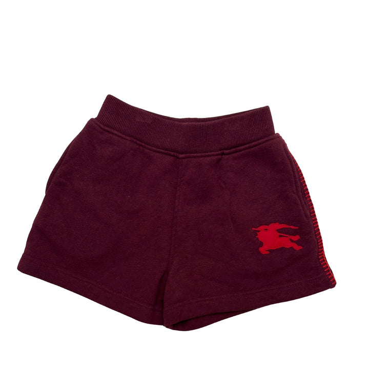 BURBERRY LOGO SHORTS – BURGUNDY – 4 YEARS