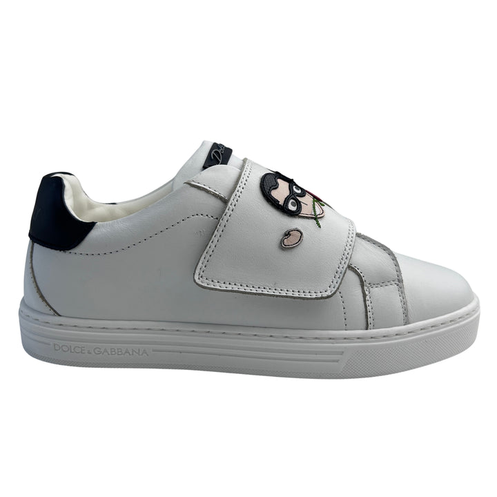 DOLCE &amp; GABBANA DG FAMILY VELCRO TRAINERS – WHITE – SIZE 32