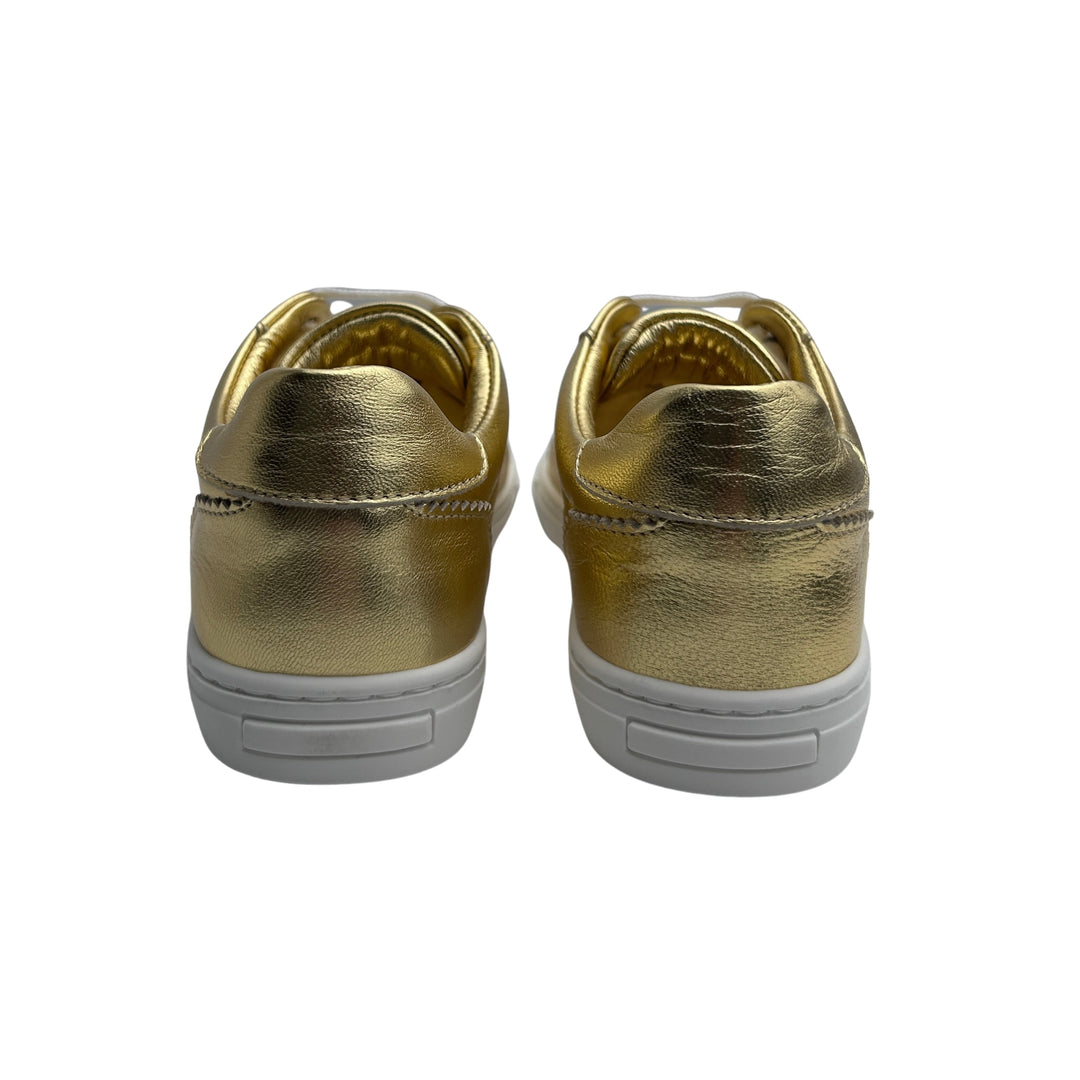 DOLCE &amp; GABBANA LOGO PLAQUE TRAINERS – GOLD – SIZE 32