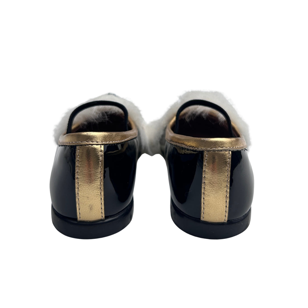 GUCCI FUR MOUSE BALLET FLATS – BLACK – SIZE 20