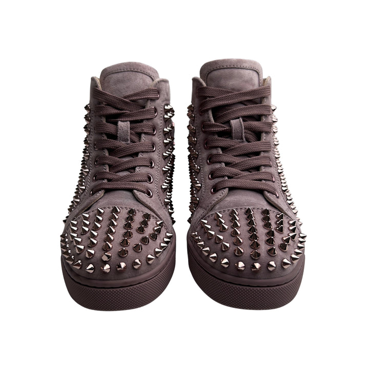 CHRISTIAN LOUBOUTIN LOUIS SPIKES HIGH-TOP TRAINERS – ANTIC – SIZE 36