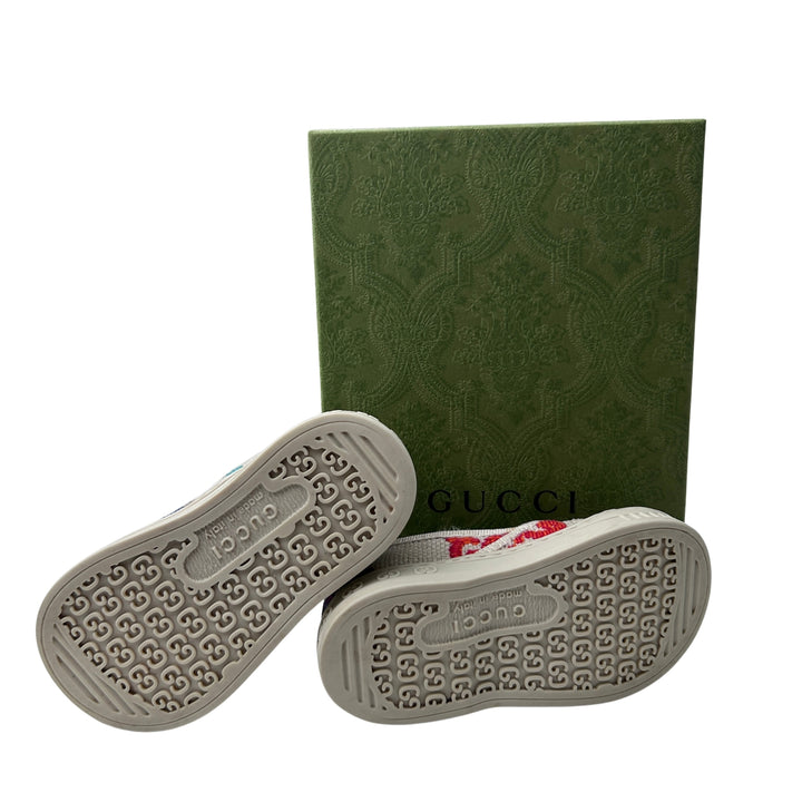 GUCCI GG CANVAS MARY JANE SHOES – BEIGE/MULTI – SIZE 20