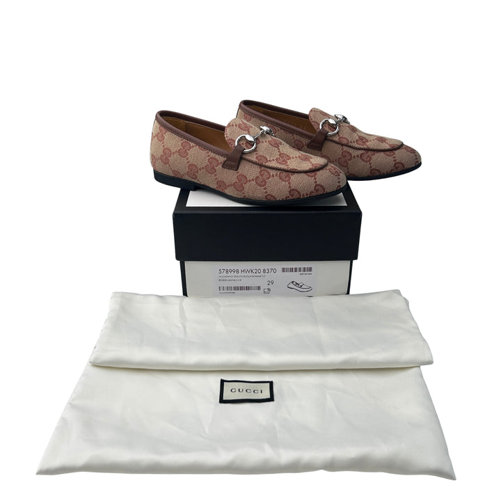 GUCCI GG SUPREME HORSEBIT LOAFERS – BEIGE/EBONY – SIZE 29