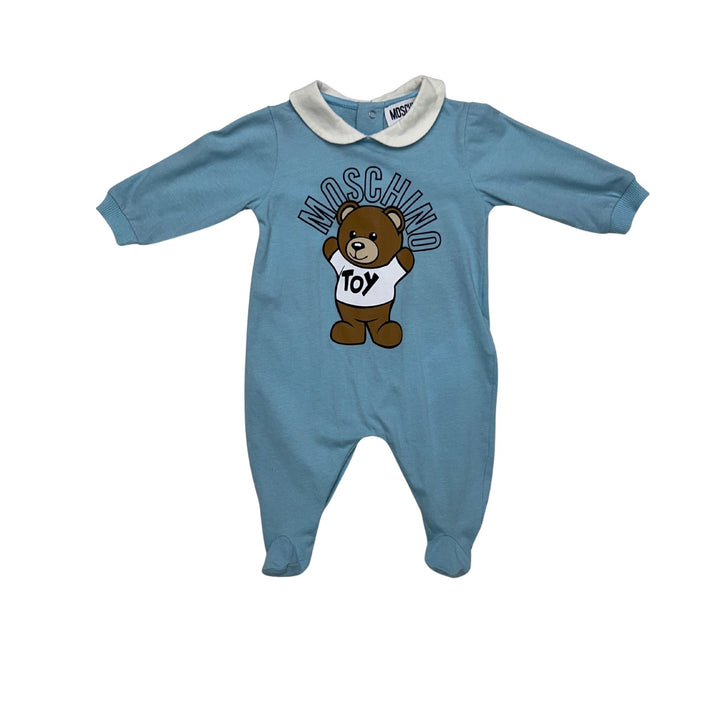 MOSCHINO TEDDY BEAR BABYGROW – BLUE – 1-3 MONTHS