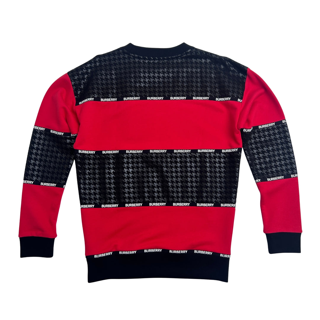 BURBERRY HOUNDSTOOTH LOGO SWEATSHIRT – RED/BLACK – AGE 14 YEARS