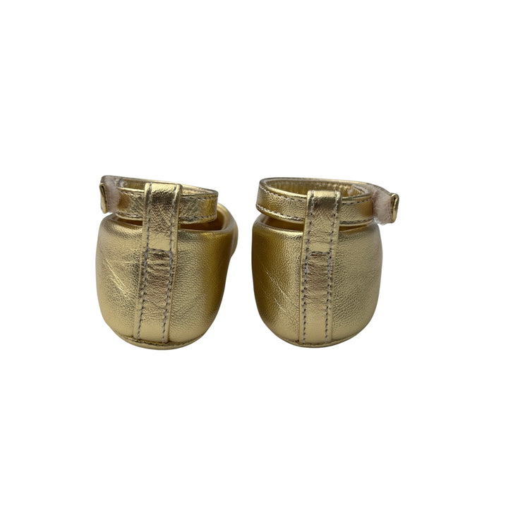 DOLCE &amp; GABBANA LOGO BABY SHOES – GOLD – SIZE 16