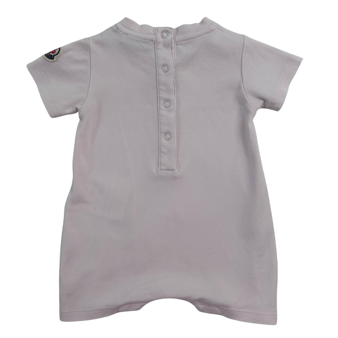 MONCLER LOGO STRIPE ROMPER – PINK – 3–6 MONTHS