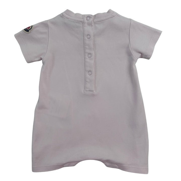 MONCLER LOGO STRIPE ROMPER – PINK – 3–6 MONTHS