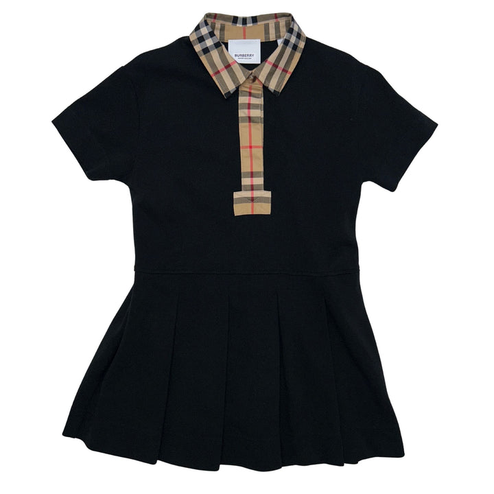 BURBERRY CHECK COLLAR DRESS – BLACK – 4 YEARS