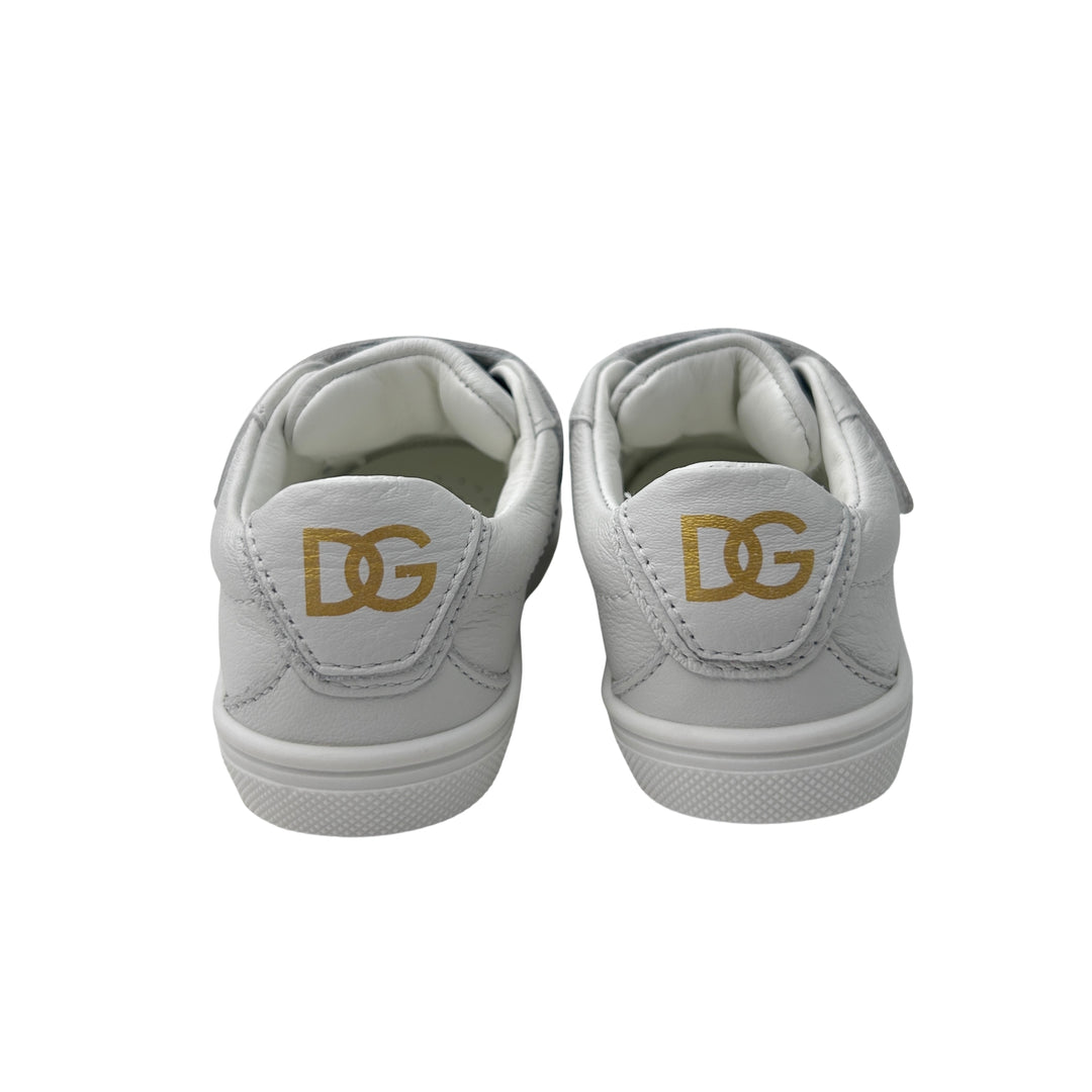 DOLCE &amp; GABBANA DG LOGO STRAP TRAINERS – WHITE – SIZE 21