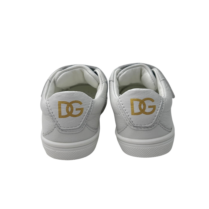 DOLCE &amp; GABBANA DG LOGO STRAP TRAINERS – WHITE – SIZE 21