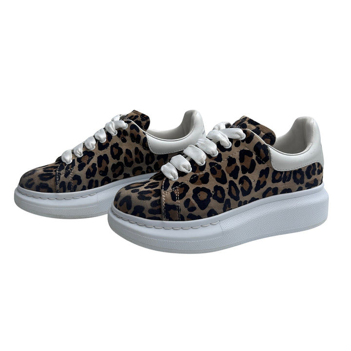 ALEXANDER MCQUEEN SUEDE OVERSIZED TRAINERS – LEOPARD PRINT – SIZE 31