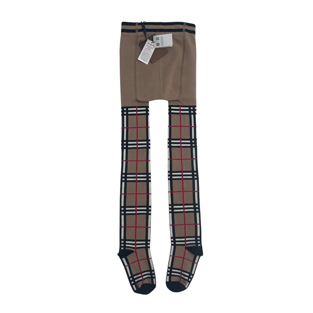 BURBERRY CHECK TIGHTS – ARCHIVE BEIGE – 7–8 YEARS