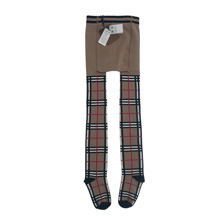 BURBERRY CHECK TIGHTS – ARCHIVE BEIGE – 7–8 YEARS