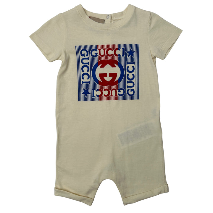 GUCCI LOGO PRINT ROMPER – CREAM – 9-12 MONTHS
