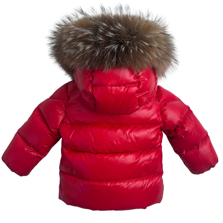MONCLER K2 DOWN JACKET WITH FUR TRIM – RED – 9-12 MONTHS