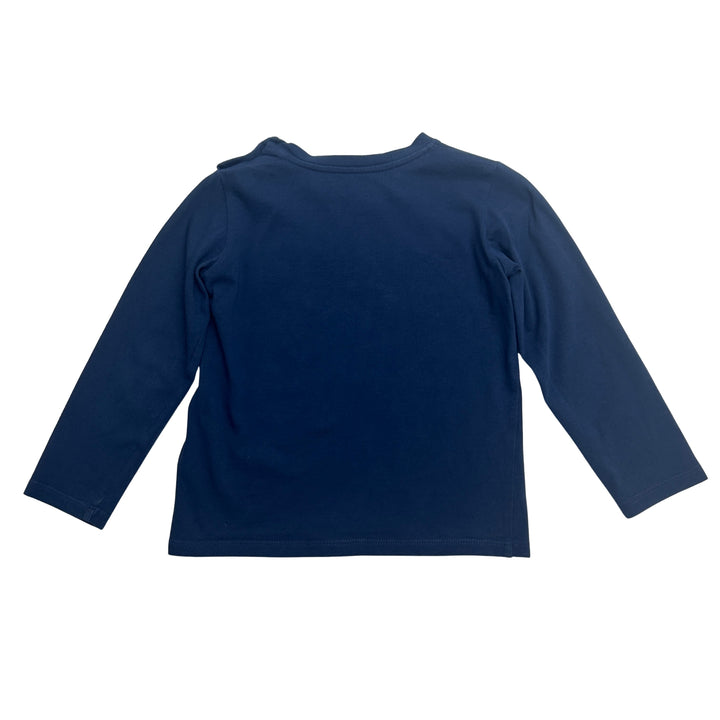 GUCCI LION PRINT LONG SLEEVE T-SHIRT – NAVY – 24 MONTHS