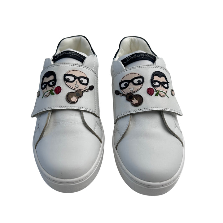 DOLCE &amp; GABBANA DG FAMILY VELCRO TRAINERS – WHITE – SIZE 32