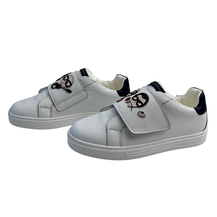 DOLCE &amp; GABBANA DG FAMILY VELCRO TRAINERS – WHITE – SIZE 32