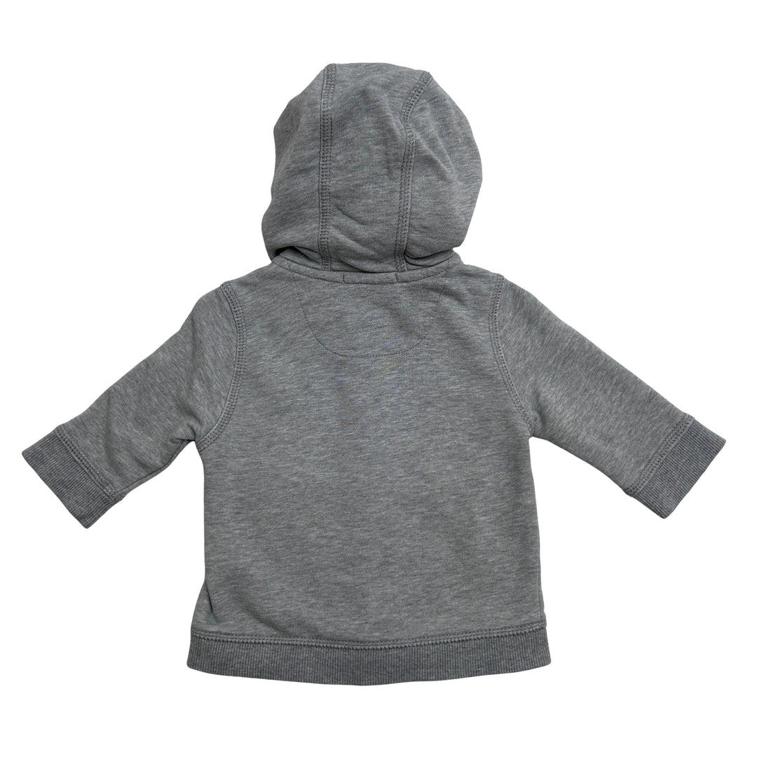 BURBERRY ZIP-UP HOODIE – GREY – 9 MONTHS