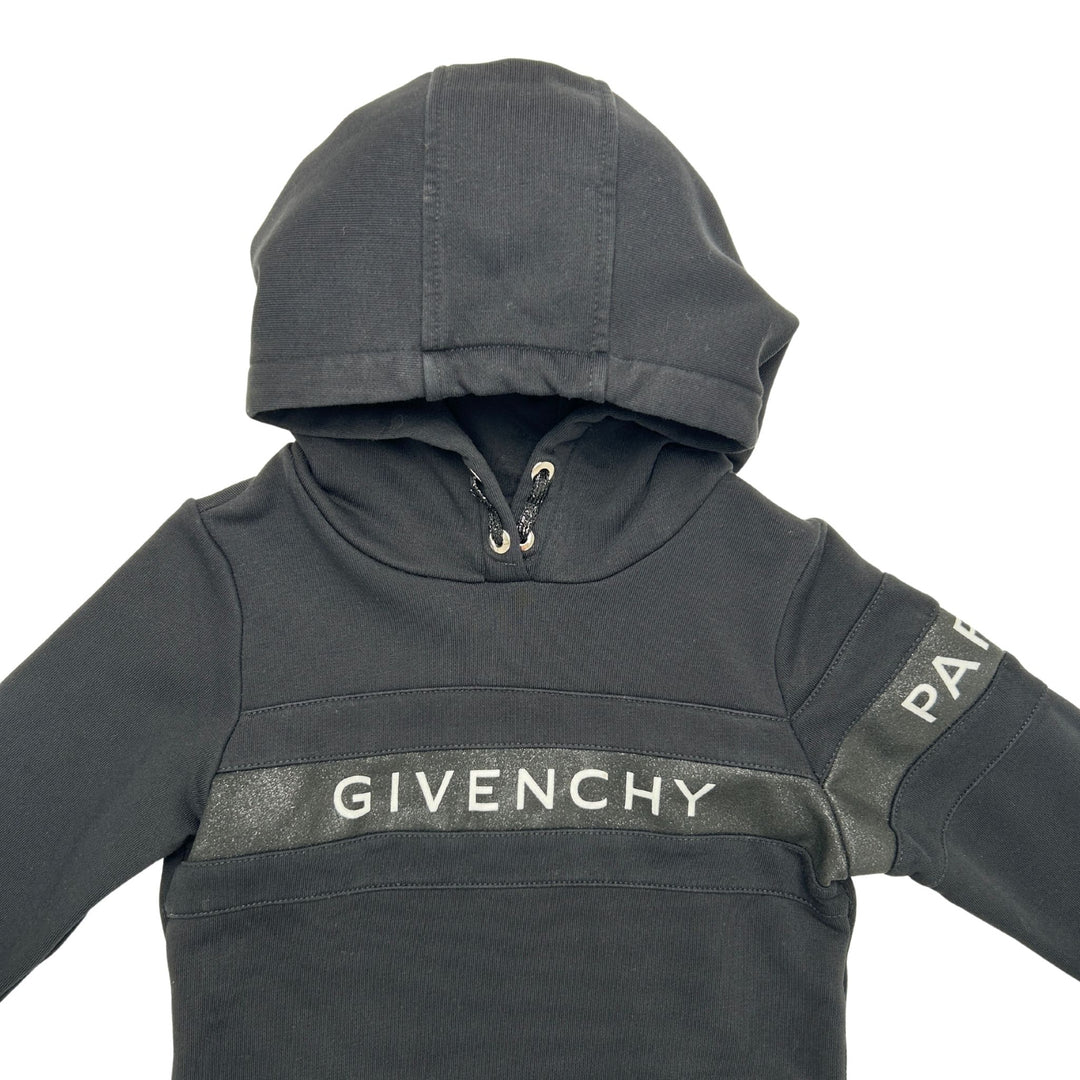GIVENCHY LOGO HOODED DRESS – BLACK – 4 YEARS