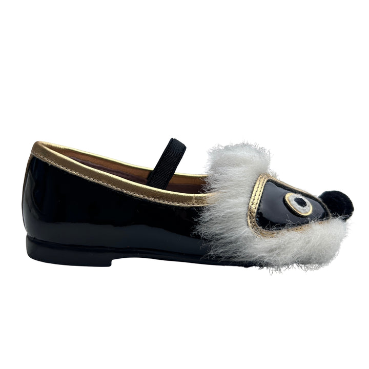 GUCCI FUR MOUSE BALLET FLATS – BLACK – SIZE 20