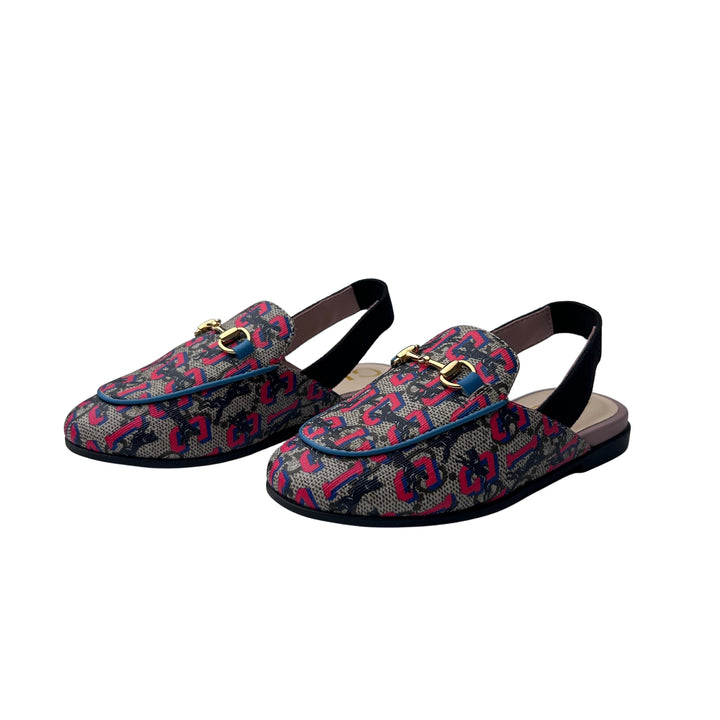 GUCCI GG SUPREME SLIP-ON SHOES – BEIGE/RED – SIZE 24