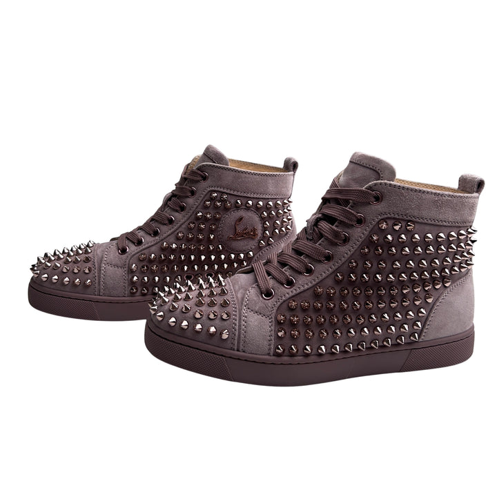 CHRISTIAN LOUBOUTIN LOUIS SPIKES HIGH-TOP TRAINERS – ANTIC – SIZE 36