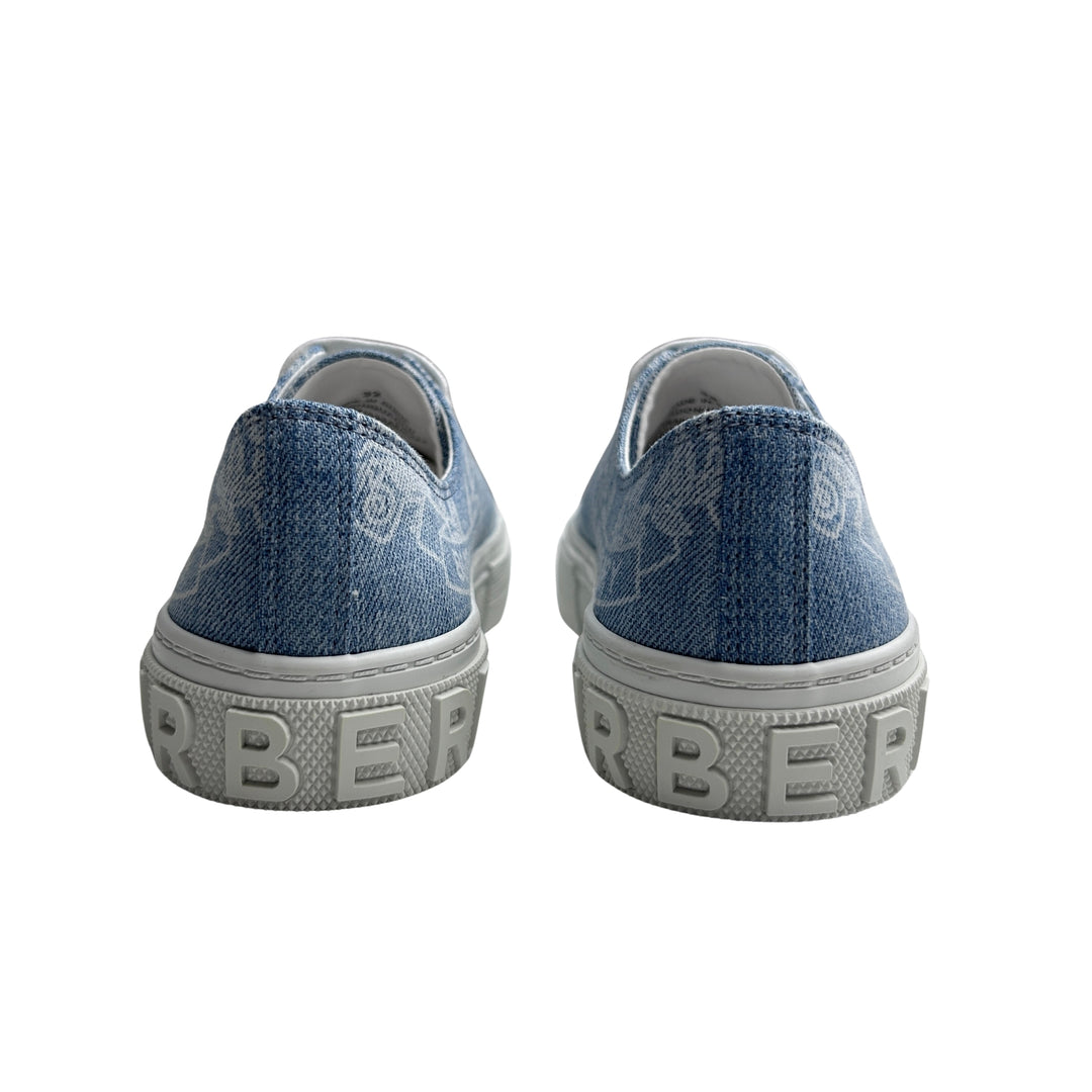 BURBERRY LOGO DENIM TRAINERS – BLUE – SIZE 32