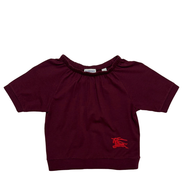 BURBERRY LOGO T-SHIRT – BURGUNDY – 4 YEARS
