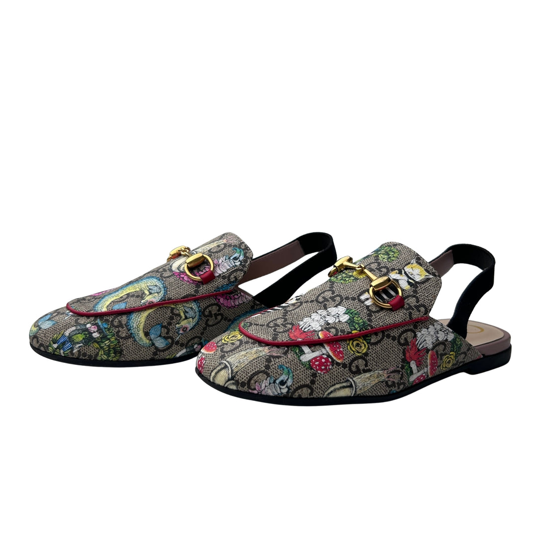 GUCCI GG SUPREME TIAN SLINGBACK LOAFERS – MULTI – SIZE 31