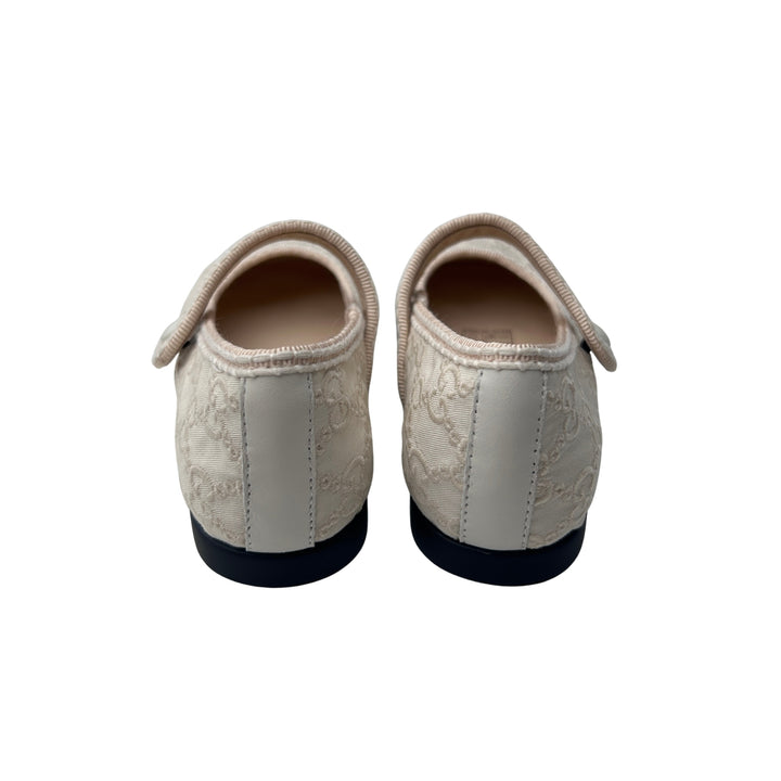 GUCCI GG MONOGRAM MARY JANE SHOES – CREAM – SIZE 25