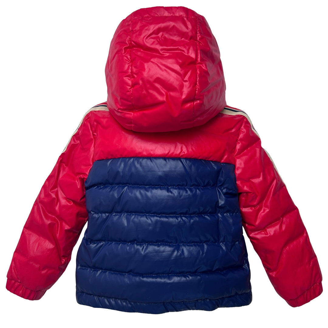 MONCLER JONC DOWN JACKET – NAVY &amp; RED – AGE 2 YEARS