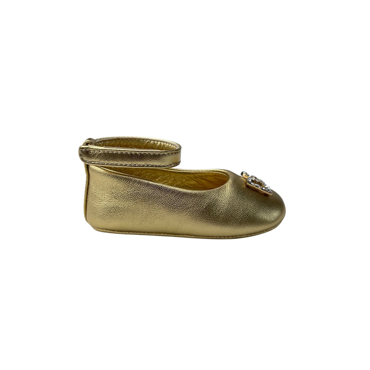 DOLCE &amp; GABBANA LOGO BABY SHOES – GOLD – SIZE 16