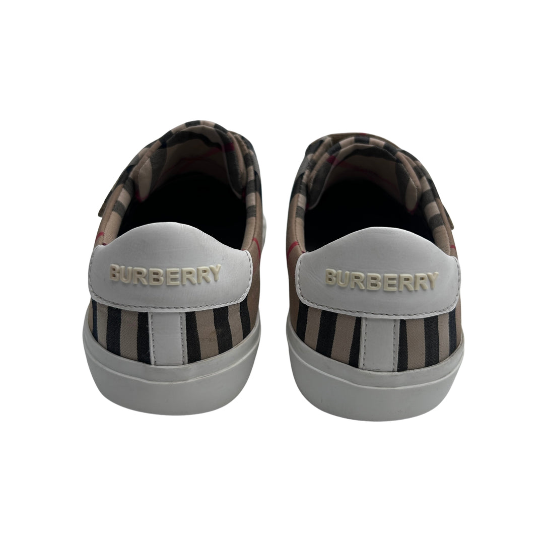 BURBERRY VINTAGE CHECK VELCRO TRAINERS – ARCHIVE BEIGE – SIZE 34